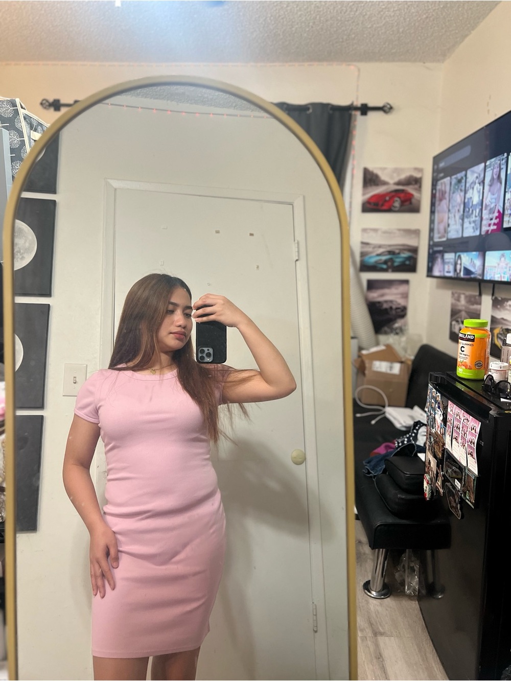 wild fable Dusty Pink Ribbed Tee Dress
